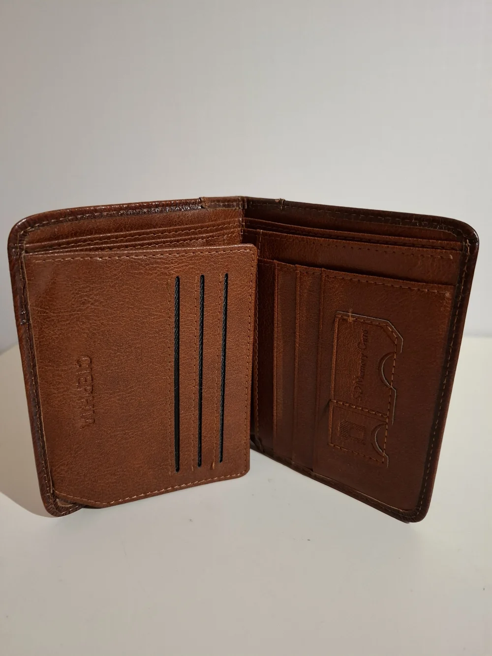 Men's Brown Faux Leather Bifold Wallet